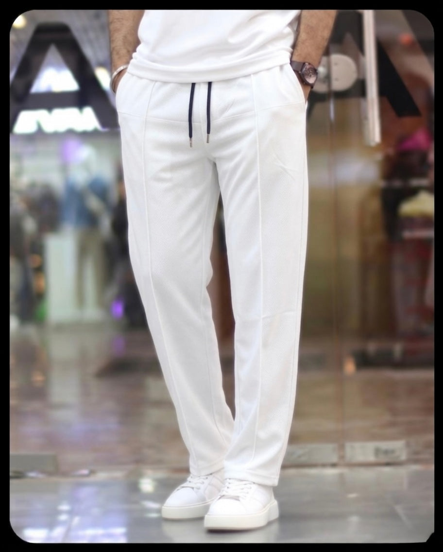 Pin Tag Straight Trousers – Premium Micron Fabric