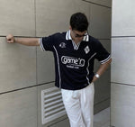 Men’s Premium Football Club Polo T-Shirt | Casual Stylish Summer Tee (Black, Brown, White)