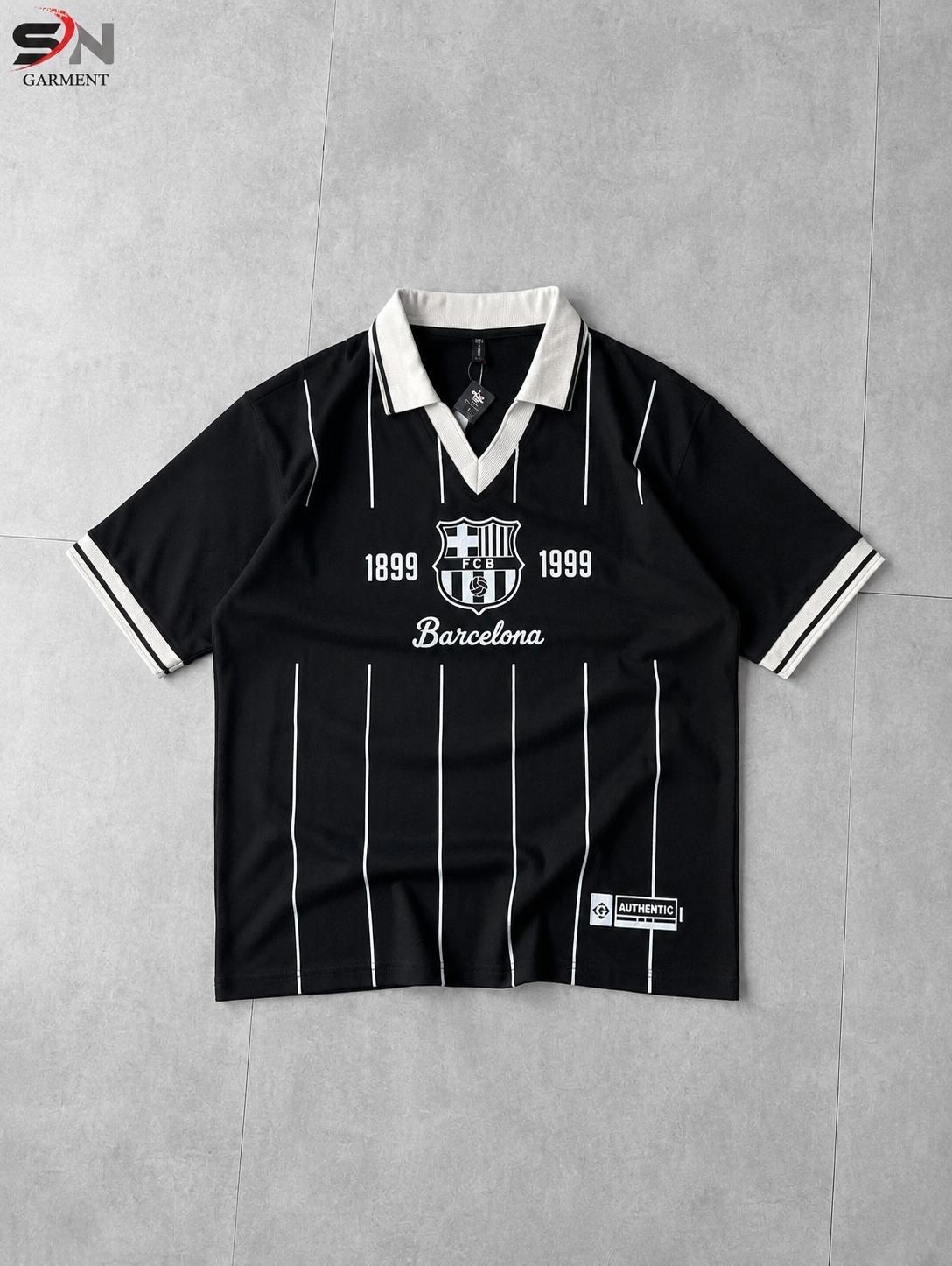 Barcelona FCB V-Neck Polo Drop T-Shirt