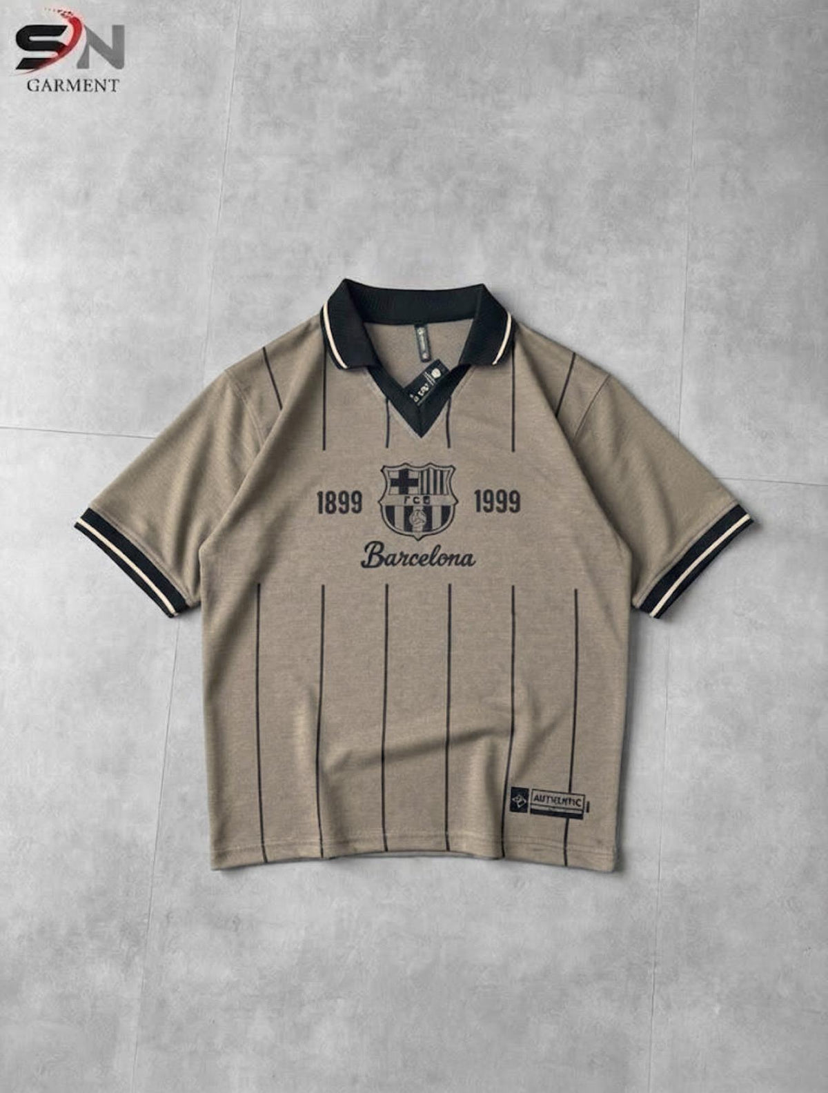 Barcelona FCB V-Neck Polo Drop T-Shirt