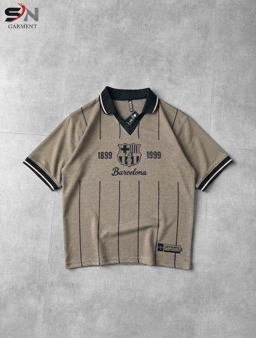 Barcelona FCB V-Neck Polo Drop T-Shirt